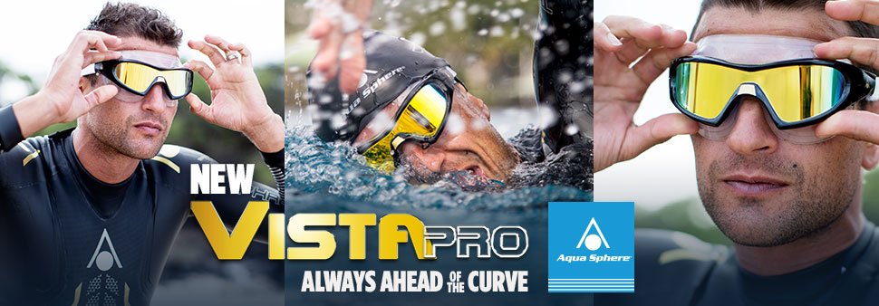 Triathlon Swimming Aqua Sphere Vista Pro Swimming Mask Aqua with Smoked Lens 