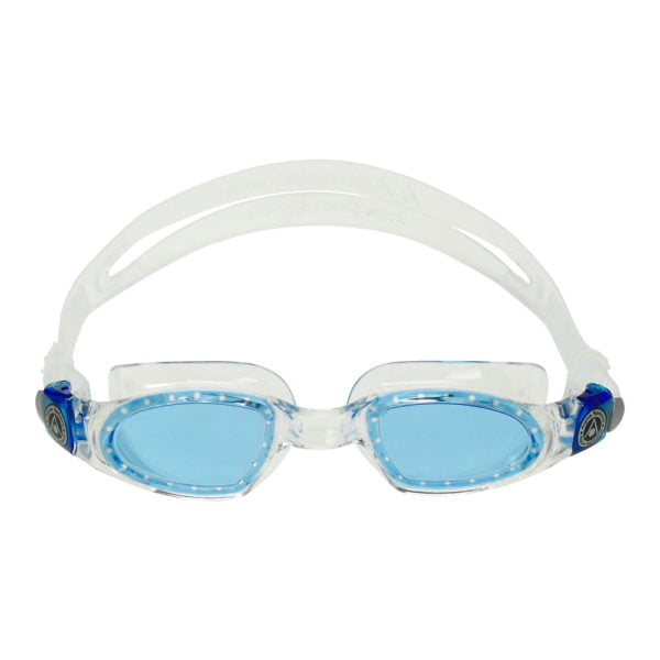 MAKO EP2850040LB blue lens CLEAR BLUE BUCKLES FRONT - Mako 2 Swim Goggles