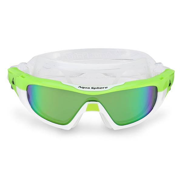 VISTA Pro Green Multi Layer Mirrored Lens Lime White 1 - Vista Pro Swim Mask - Titanium Mirror Lens